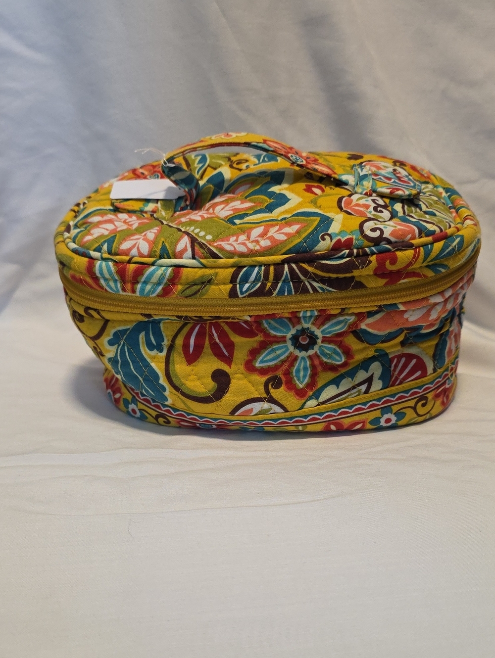 Vera Bradley Yellow Quilted Floral Cosmetic Train Case